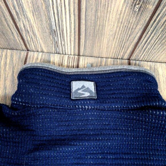 Storm Creek Waffle Weave Knit Pullover 1/4 Zip Sweatshirt Jacket Eco Men Small - Picture 9 of 10